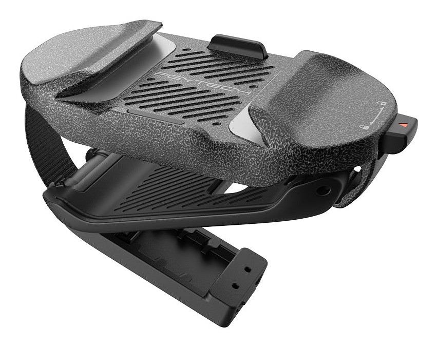 Black and gray PGYTECH P-CG-194 Beetle Camera Clip featuring a textured surface, adjustable strap, and a secure mounting mechanism for cameras.