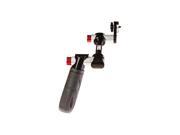 Black and silver SHAPE HAND2 camera mounting accessory featuring a comfortable grip, adjustable arm, and quick-release mechanism for versatile camera positioning.