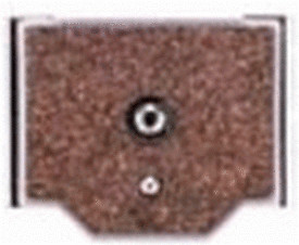 SLIK 6011 Plate in a textured brown finish, featuring a central mounting hole and two side slots for secure attachment to tripods or camera equipment.