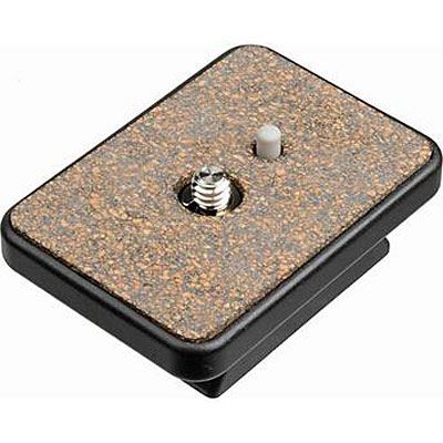 Black SLIK 6014 tripod head plate featuring a textured surface, central mounting screw, and a small white safety pin, designed for secure camera attachment.