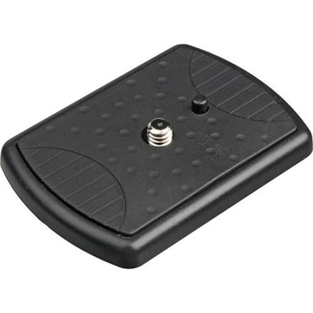 Black SLIK 6122 tripod head plate with a textured surface, featuring a central screw mount and rubberized grips on the edges for secure attachment.