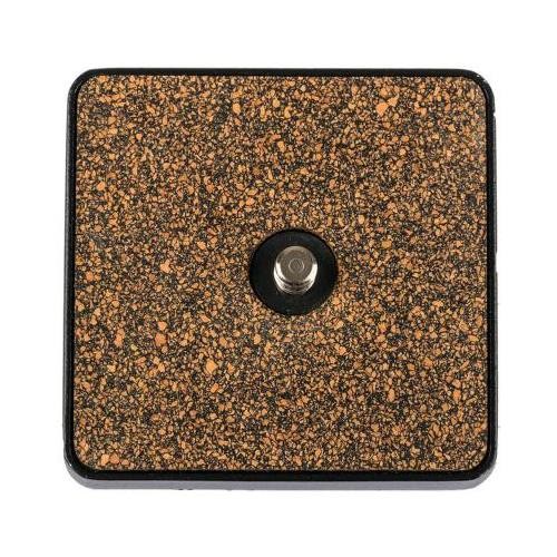 Black Slik 6196 tripod head plate featuring a textured cork surface and a central metal screw, designed for secure camera attachment.