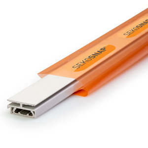 White 2000mm Sekosnap H Connector Fix Kit with a sleek design, featuring a durable plastic body and an orange protective cover, ideal for secure connections.