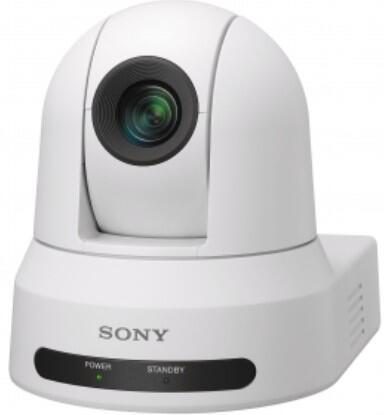 White dome-shaped IP security camera with a black lens, featuring a base with power and standby indicators, designed for indoor use with 3840 x 2160 pixel resolution.