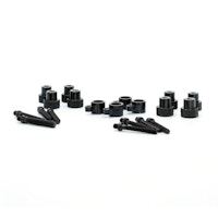 Black Thermal Grizzly AM5 Adapter and Offset Mounting Kit featuring various black metal components, including bolts and adapters for secure installation.