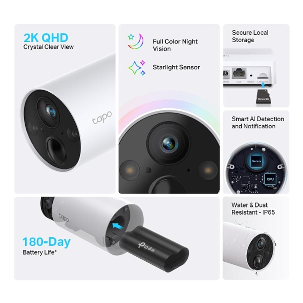 TP-Link Tapo Smart Wire-Free Security Camera System. 2-Camera System - image 3