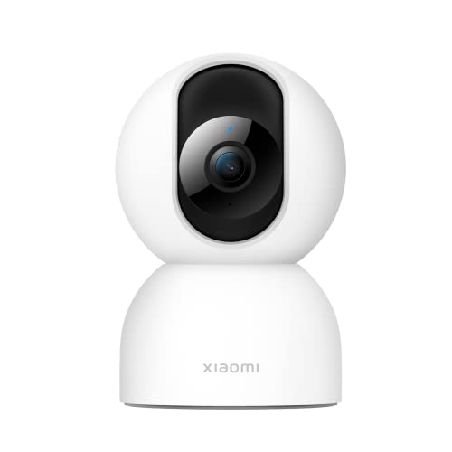 Xiaomi 42942 Smart Camera C400 in white, featuring a sleek design with a rounded base, a black lens, and 360° view capabilities with 2.5K clarity and AI detection.