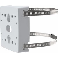 White Axis 01164-001 security camera mount with rectangular base and two adjustable metal straps.