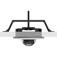 Black and gray Axis 01242-001 security camera mount with dome design and adjustable bracket for ceiling installation.
