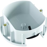 White Axis 02586-001 security camera mount with circular base and side brackets for wall installation.