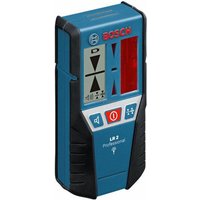 Blue Bosch LR 2 Professional receiver with red display, control buttons, and rugged black edges.