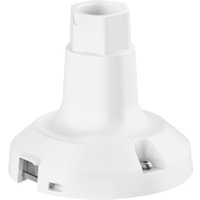 White Bosch NDA-7100-PIPE mount with cylindrical base and square top for security cameras.