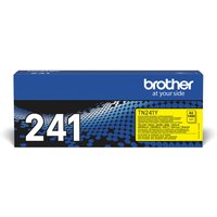 Brother TN-241Y yellow toner cartridge in blue and black box with white and yellow text.
