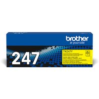 Brother TN-247Y yellow toner cartridge in blue box with white "247" and yellow label.