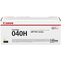 Canon 040H Original Yellow toner cartridge in white box with red accents and product details.