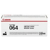 Canon 064 black toner cartridge in white box with red Canon logo and series compatibility details.
