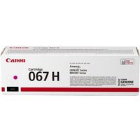 Canon 067H Original Magenta toner cartridge in white box with red and black text detailing compatibility.