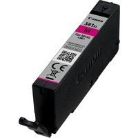 Canon CLI-581XL magenta ink cartridge, black casing, pink label, Canon logo, and model number visible.