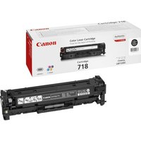 Black Canon CRG-718 toner cartridge with original packaging, featuring red and white branding.
