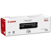 Canon CRG-726 black toner cartridge in white box with red Canon logo and image of cartridge.