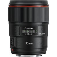 Canon EF 35mm f/1.4L II USM Lens, black with red ring, focus window, and Ultrasonic label.