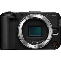 Black Canon EOS R50 V APS-C mirrorless camera body with lens mount and textured grip.