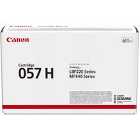 Canon i-SENSYS 057H toner cartridge box, white with red accents and black text, for LBP220 and MF440 series.