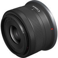 Black Canon RF-S 18-45mm F4.5-6.3 IS STM lens with textured zoom ring and silver mount.
