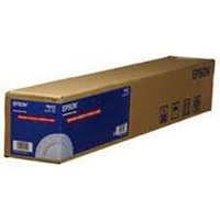 Brown rectangular box of Epson Bond Paper White 80, 914mm x 50m, with blue label and red stripe.