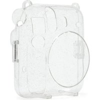 Transparent glittery case for Fujifilm Instax Mini 12, featuring a clear protective shell with sparkly accents.