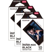 Fujifilm Instax Mini Instant Film, black border, pack of 30, featuring a portrait on the packaging.