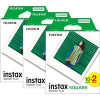Fujifilm Instax Square Instant Photo Film, pack of 60, with green and white packaging featuring photo print design.