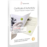 Hahnemühle A4 white matt photo paper pack with certificate of authenticity and hologram system.