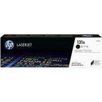 Black HP 131A LaserJet toner cartridge box with blue HP logo and white label detailing.