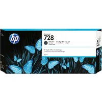HP 728 300-ml matte black ink cartridge box with blue butterflies and HP logo.