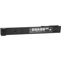 Black HP 827A LaserJet toner cartridge with instruction label and arrow on the side.
