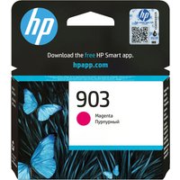 HP 903 Magenta Original Ink Cartridge, black packaging with blue butterflies and HP logo.