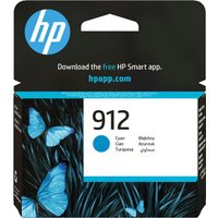 HP 912 Cyan Original Ink Cartridge with blue butterflies on black packaging and HP logo on top.