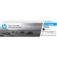 HP black toner cartridge box, model SU758A/MLT-D1052L, 2.5K pages, with landscape image and blue HP logo.