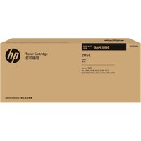 HP SU963A/MLT-D205L black toner cartridge in brown box, HP logo, high-capacity, 5K pages ISO.