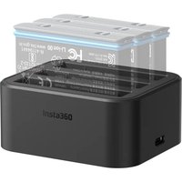 Black Insta360 X3 Fast Charge Hub with dual battery slots and USB-C port.