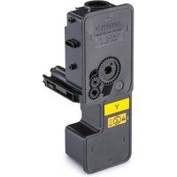 Black KYOCERA TK-5230Y toner cartridge with yellow label, gear details, and compact rectangular design.