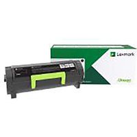 Lexmark B262U00 black toner cartridge with green handle, next to green and white branded box.