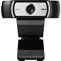 Black Logitech C930e Business Webcam with wide lens, dual stereo mics, and adjustable clip.