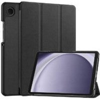 Black MAXCases folio case for Samsung Galaxy Tab A11 PLUS, featuring a tri-fold cover and precise camera cutout.