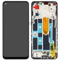OPPO Reno7 5G AMOLED touch screen replacement, black display with exposed internal components and connectors.