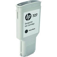 Gray HP 727 ink cartridge with black label, extra high capacity, for photo printing, DesignJet series.