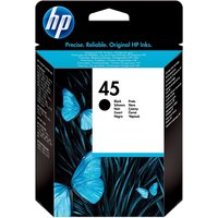 HP No. 45 Black Inkjet Cartridge, 42 ml, in blue and black packaging with butterfly design.