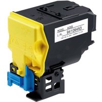 Yellow Konica Minolta TNP22Y toner cartridge with black casing and blue locking clip.
