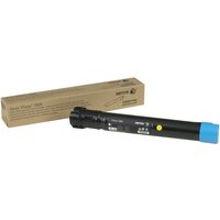 Black Xerox toner cartridge with blue cap, next to brown packaging box labeled "106R01566."